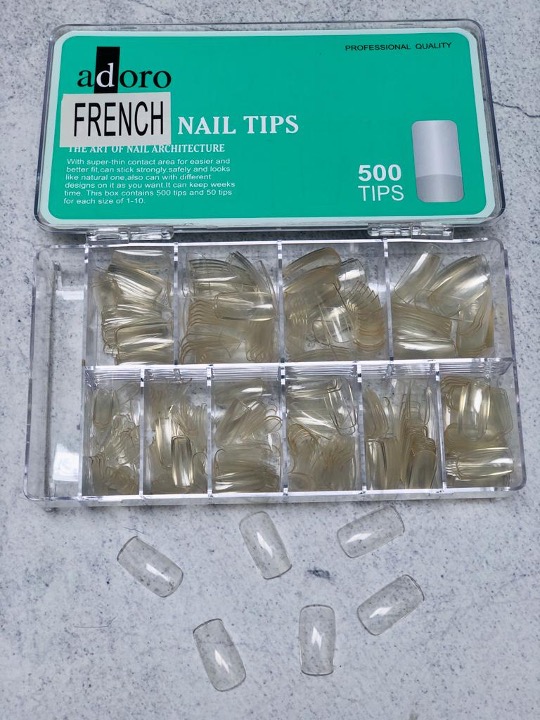 Uñas Press On FRENCH TRANSPARENTE x500